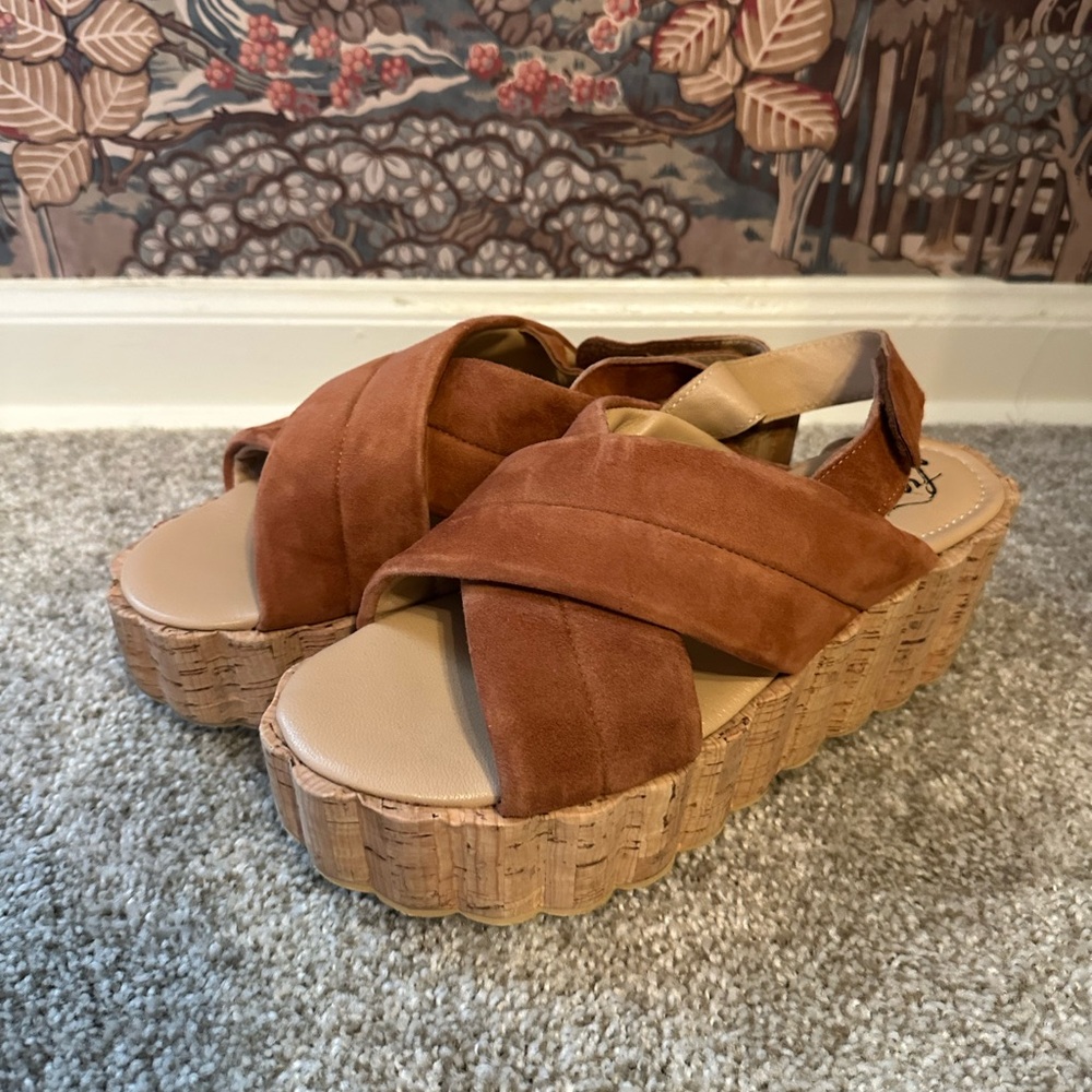 Free People Noelle Platform Sandal in Tan
